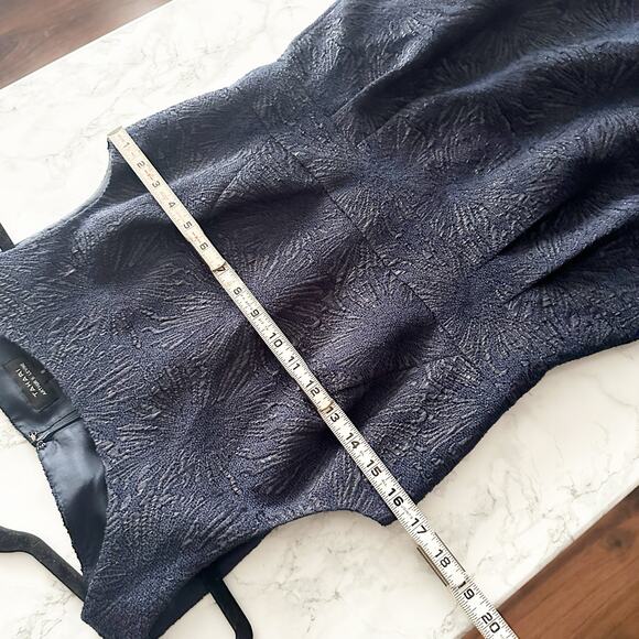 Tahari ASL Sleeveless Sheath Navy &‎ Black Shimmer Mini Dress women’s size 8 - Picture 2 of 15